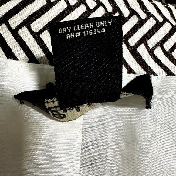 Peck & Peck 100% Linen Blazer Herringbone Print Brown White Lined Retro Mod 10 - Picture 8 of 10